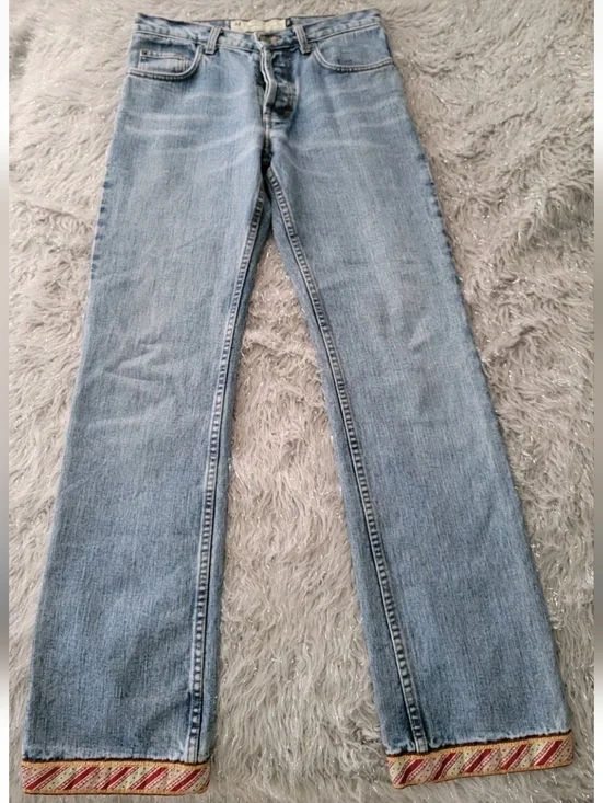 Vintage American Eagle Festival Cottagecore Blue Jeans Boho 90s Y2k Hippie 2 - Picture 3 of 12